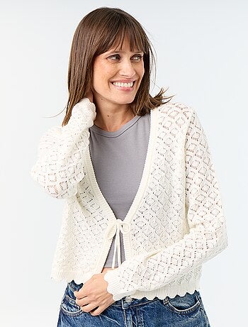 Gilet en maille crochet ajourée