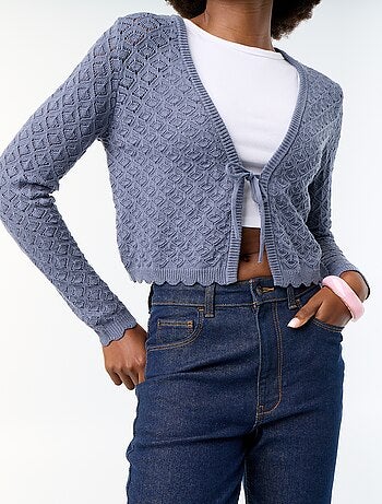 Gilet en maille crochet ajourée