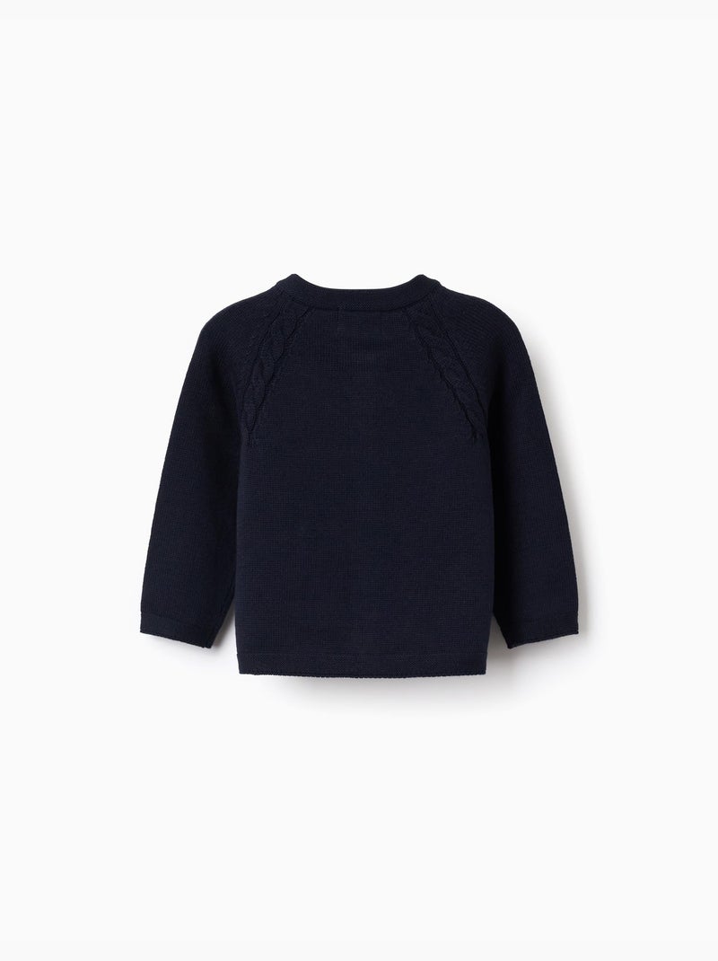 Gilet en Maille en Coton Bleu foncé - Kiabi