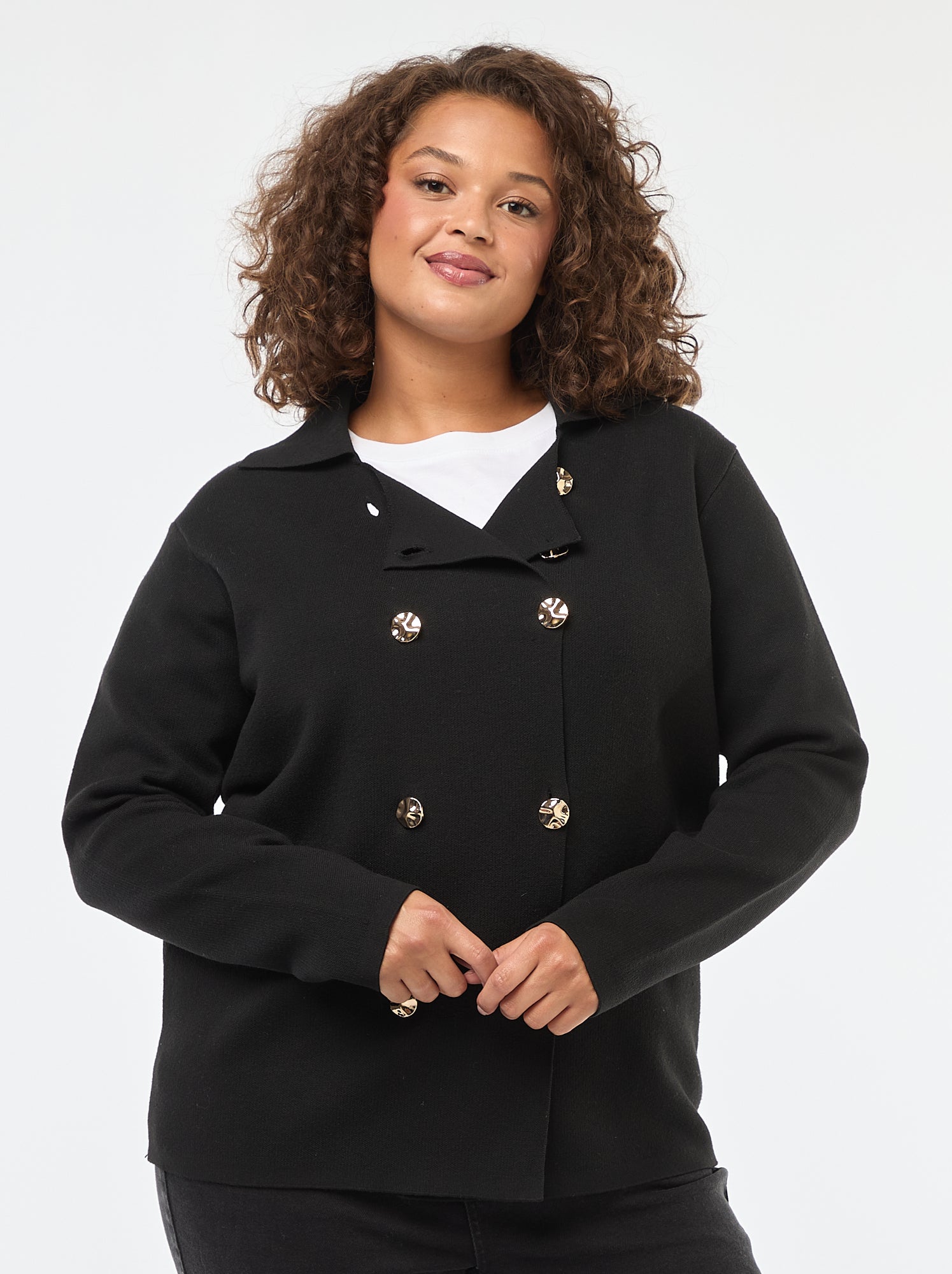 Gilet Long En Laine Pour Femme - Cardigan D'hiver Grande Taille, Coupe Ample, Coloris Bleu Marine, Rouge, Noir Ou Vert - 6
