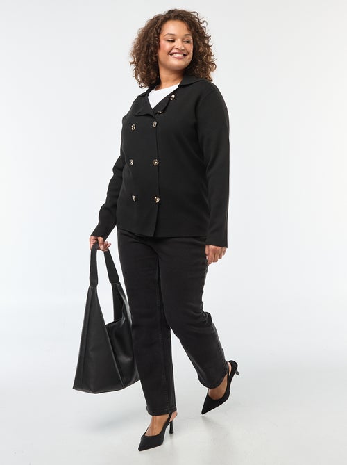 Gilet en maille épaisse avec double boutonnage - Kiabi