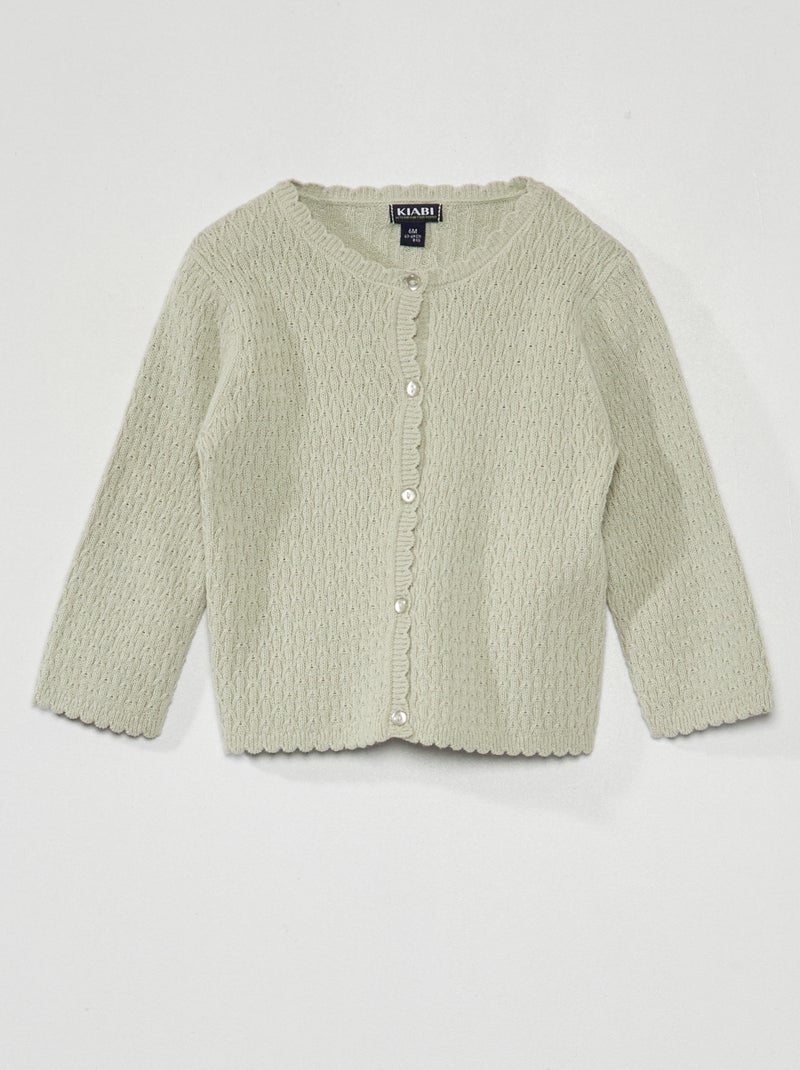 Gilet en maille fantaisie Gris - Kiabi