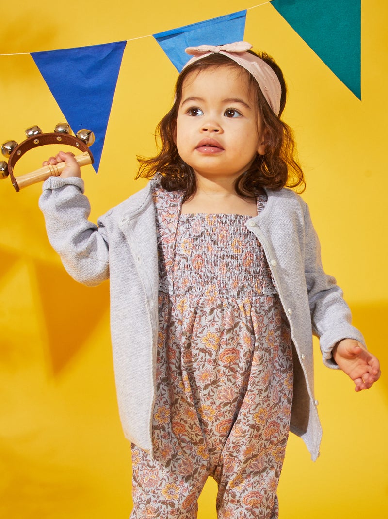 Gilet en maille fantaisie Gris - Kiabi