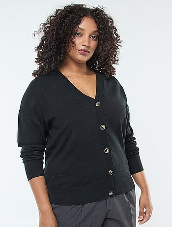 Gilet en maille fine avec ouverture boutonnée