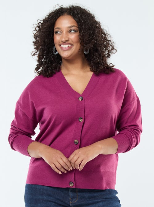 Gilet en maille fine avec ouverture boutonnée - Kiabi