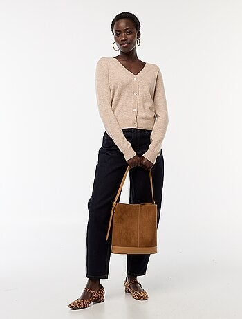 Gilet en maille fine col en V