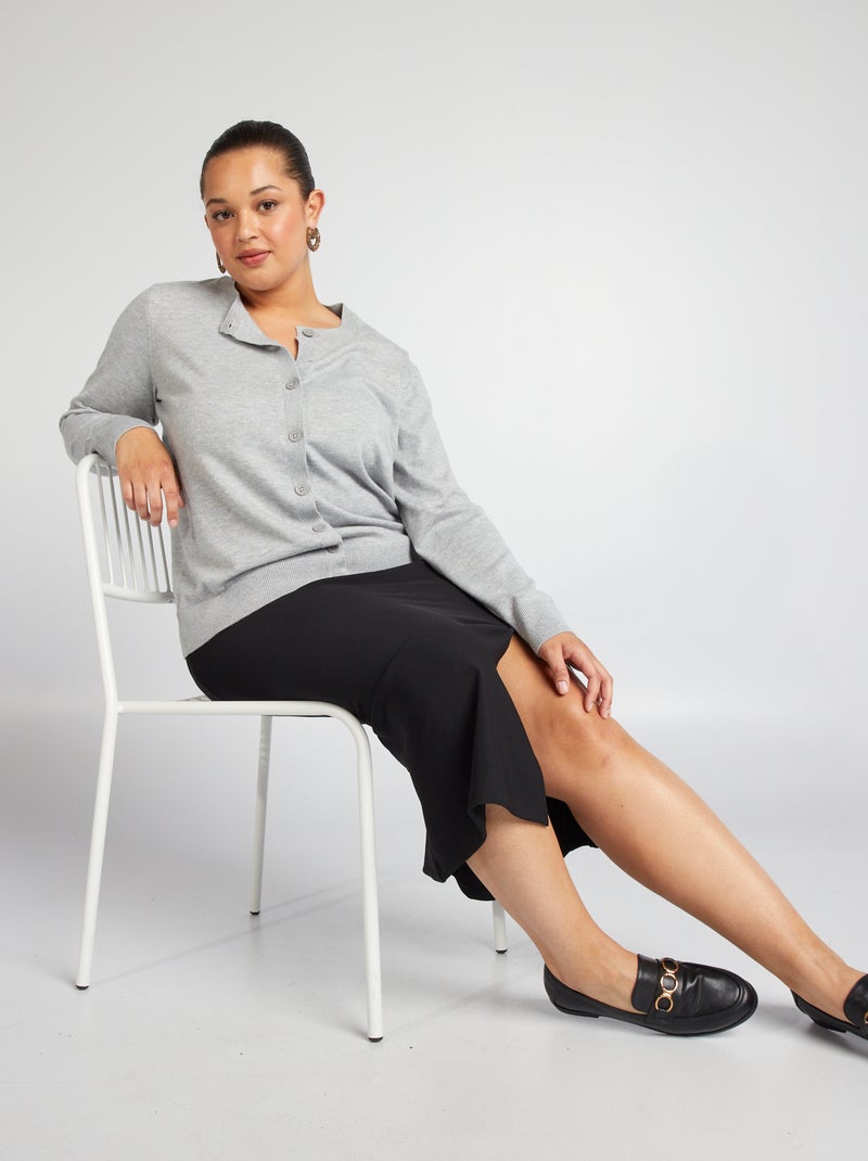 Gilet en maille fine Gris - Kiabi