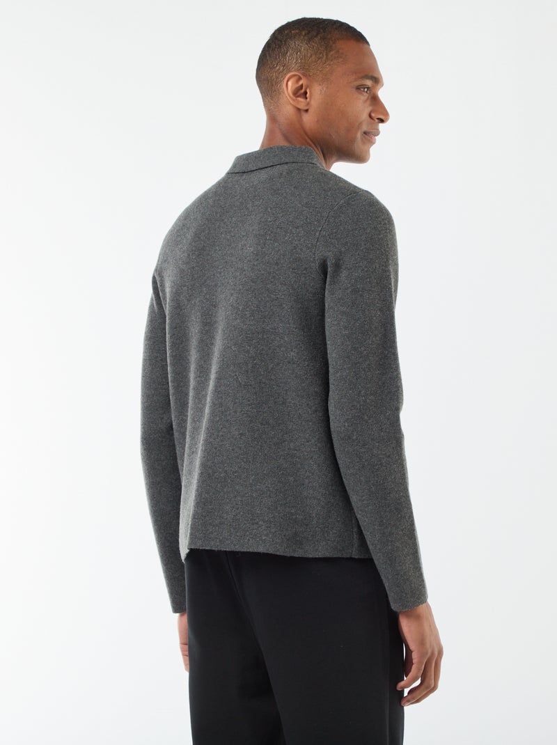 Gilet en maille fine jauge Gris - Kiabi