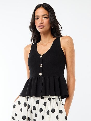 Gilet en maille fine jauge ouverture boutonnée