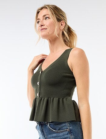 Gilet en maille fine jauge ouverture boutonnée