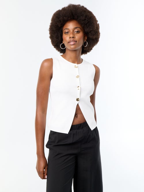 Gilet en maille fine jauge sans manches - Kiabi Gilet en maille fine jauge sans manches - Kiabi
