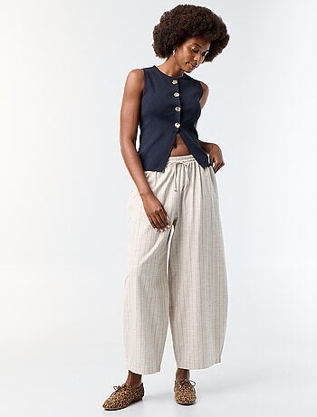 Gilet en maille fine jauge sans manches