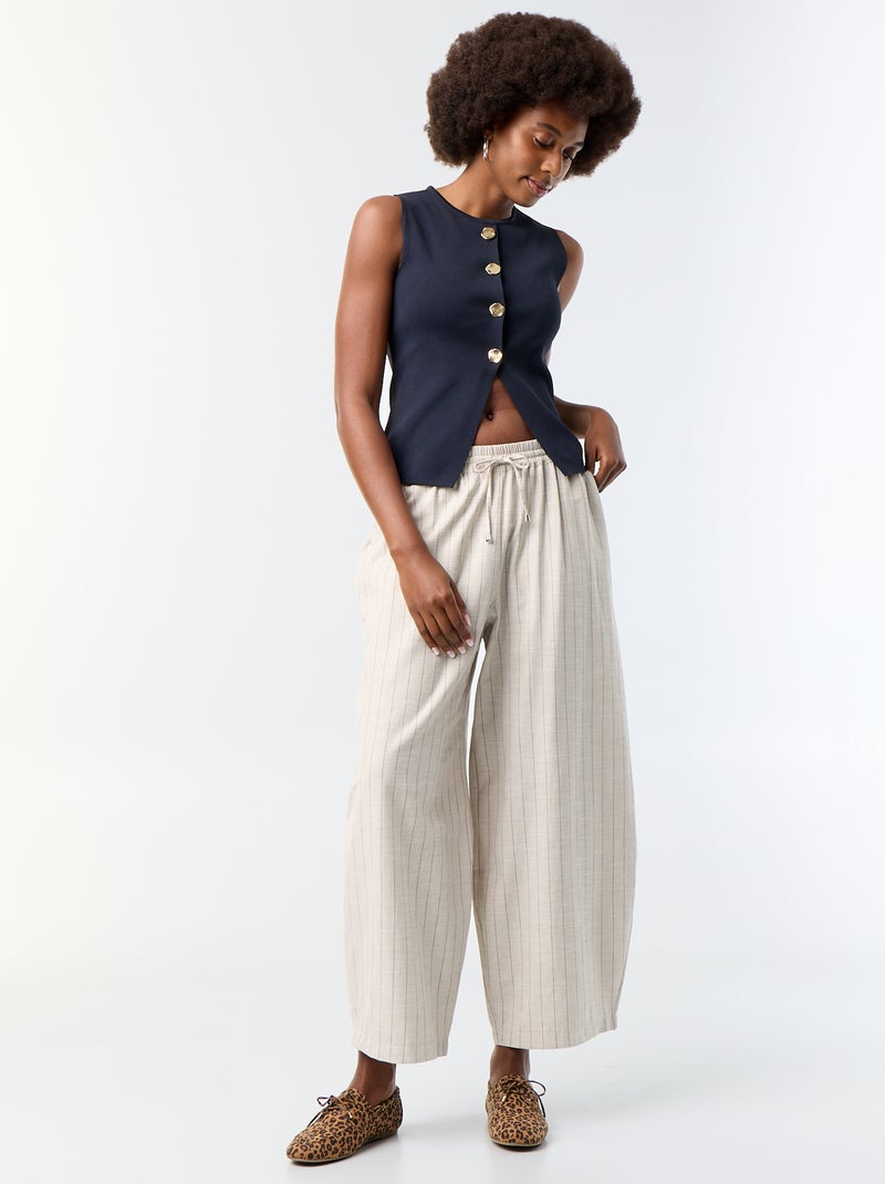 Gilet en maille fine jauge sans manches Bleu - Kiabi