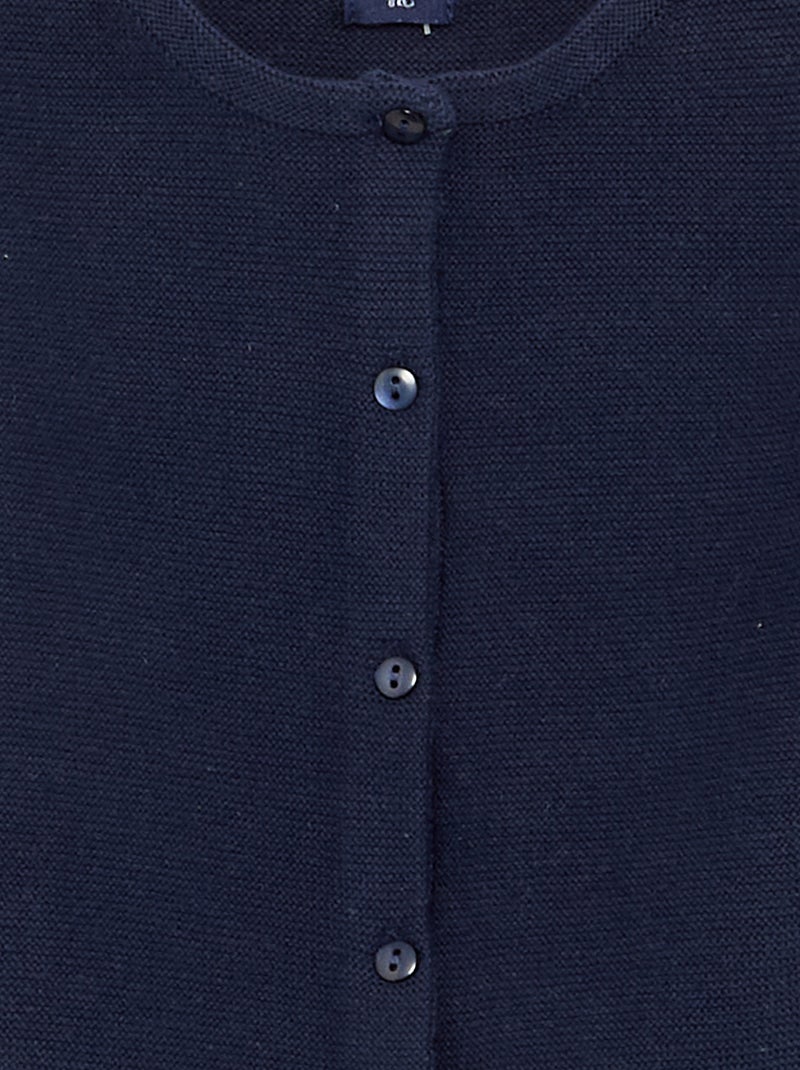 Gilet en maille fine jauge uni Bleu - Kiabi
