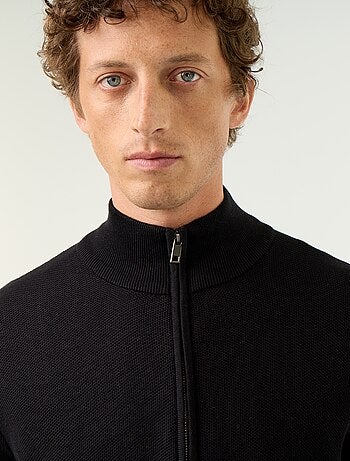 Gilet en maille fine jauge zippé
