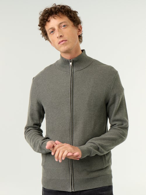 Gilet en maille fine jauge zippé - Kiabi Gilet en maille fine jauge zippé - Kiabi