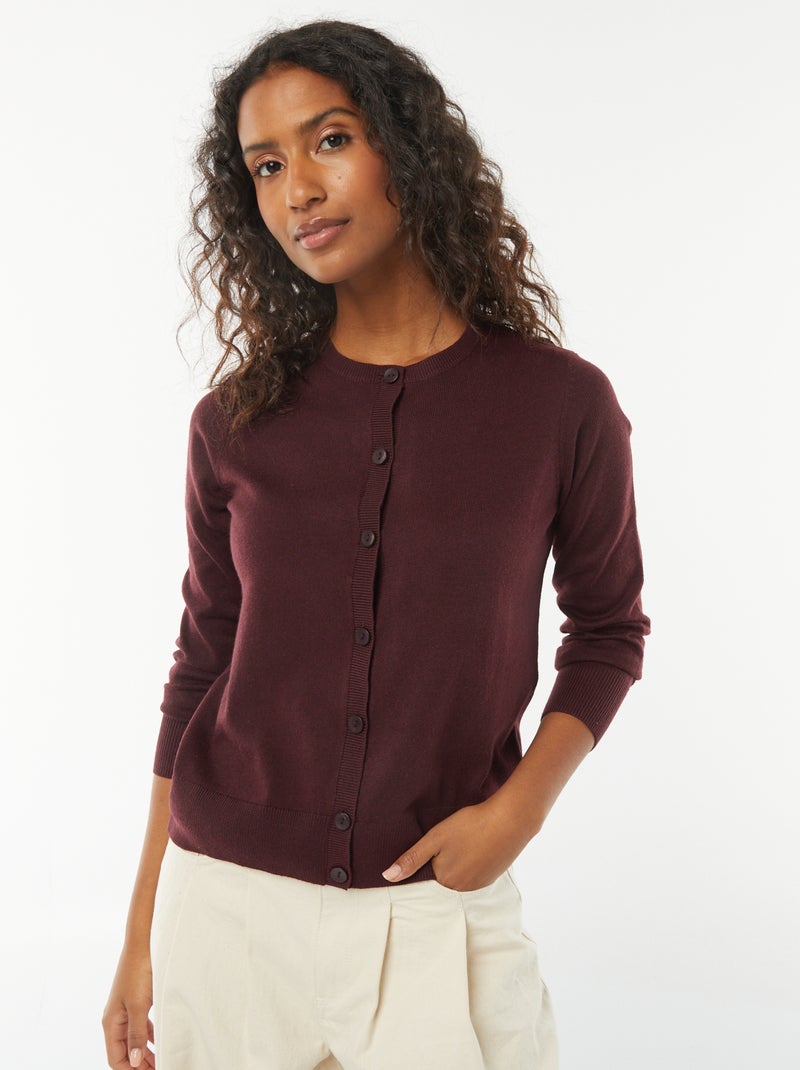 Gilet en maille fine Rouge - Kiabi