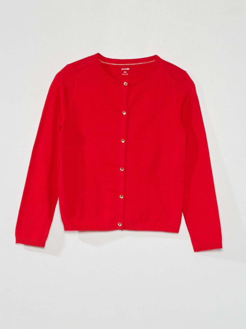 Gilet en maille fine Rouge - Kiabi