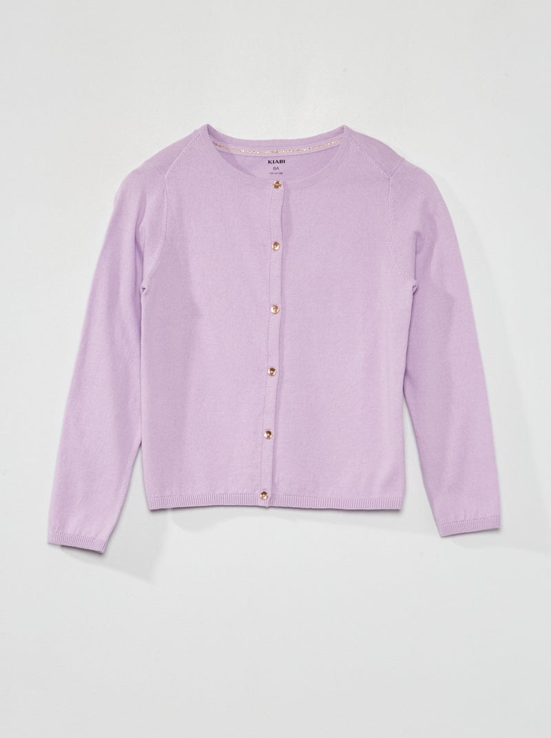 Gilet en maille fine Violet - Kiabi