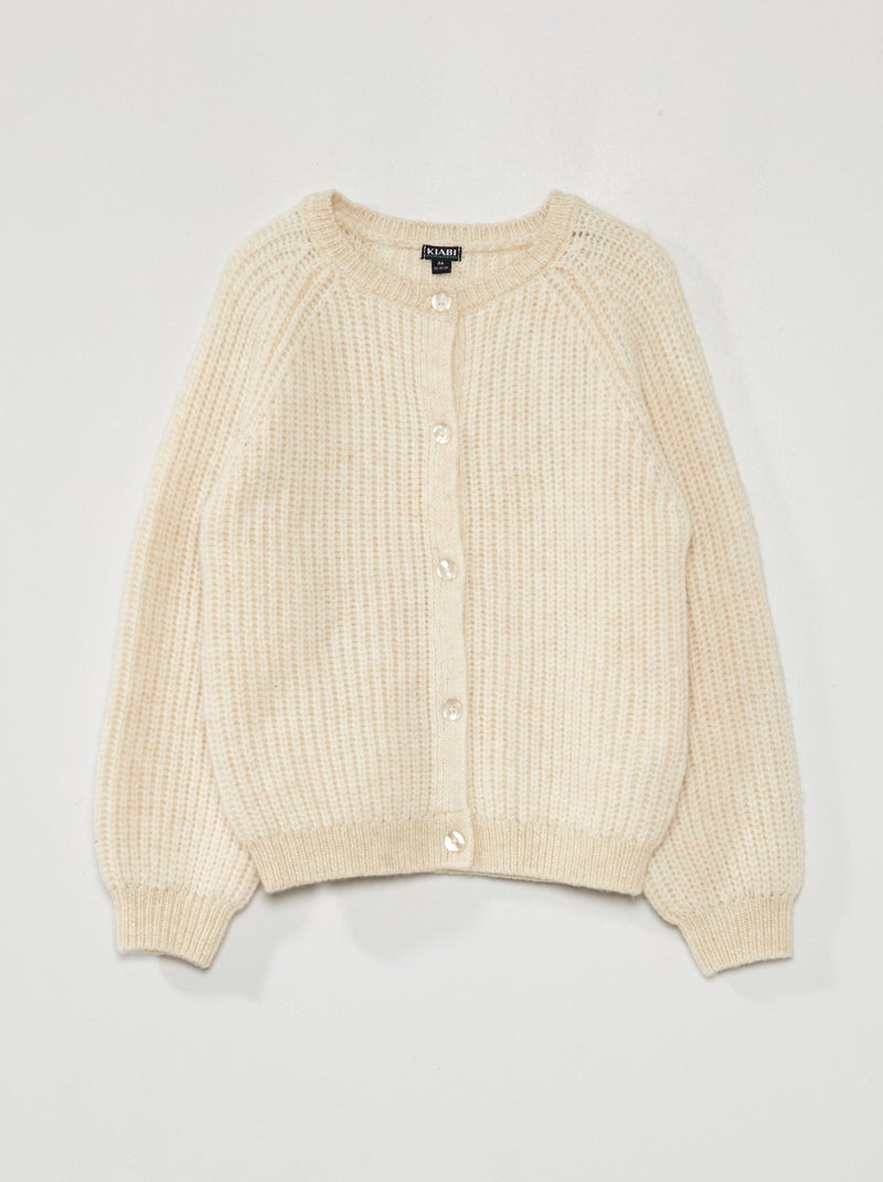 Gilet en maille grosse jauge Beige - Kiabi