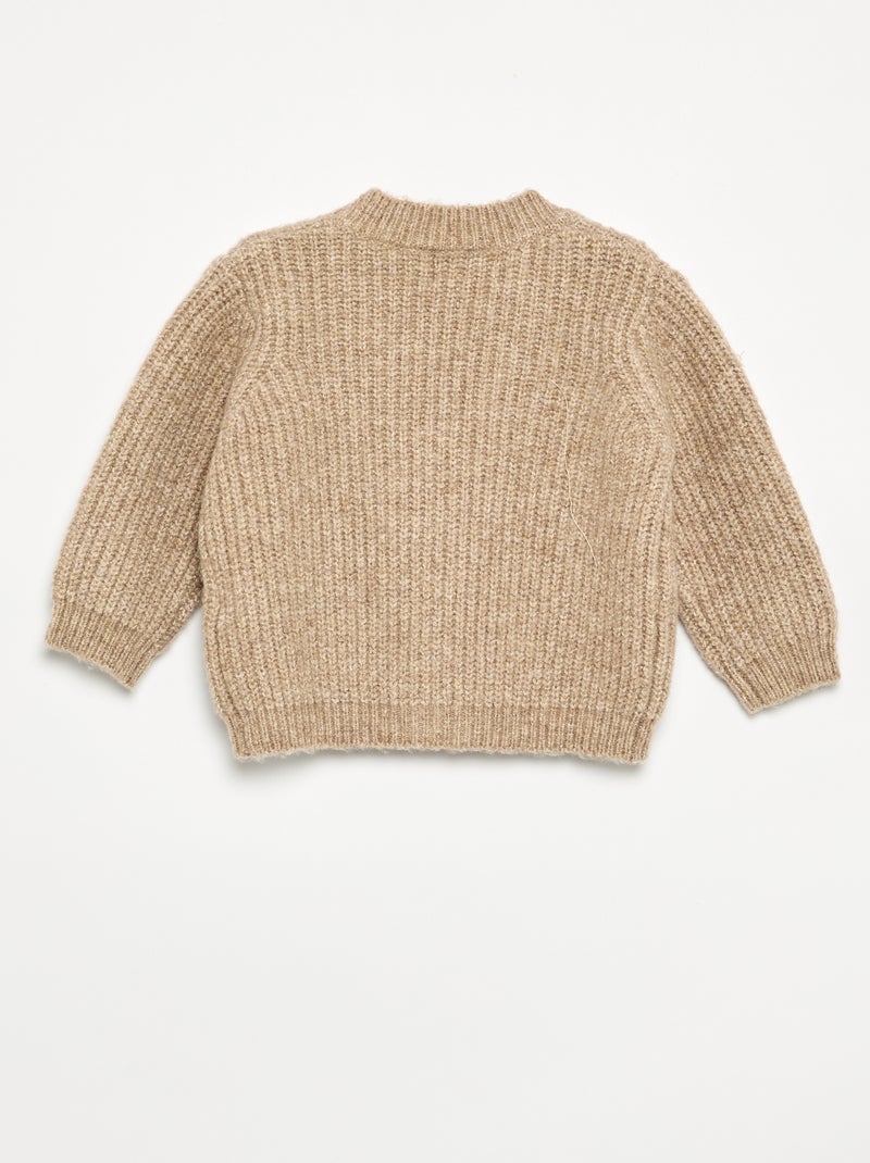 Gilet en maille grosse jauge Beige - Kiabi