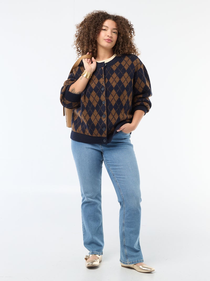 Gilet en maille grosse jauge Bleu - Kiabi