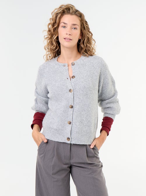 Gilet en maille grosse jauge - Kiabi