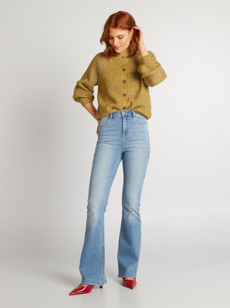 Gilet en maille grosse jauge Kaki - Kiabi