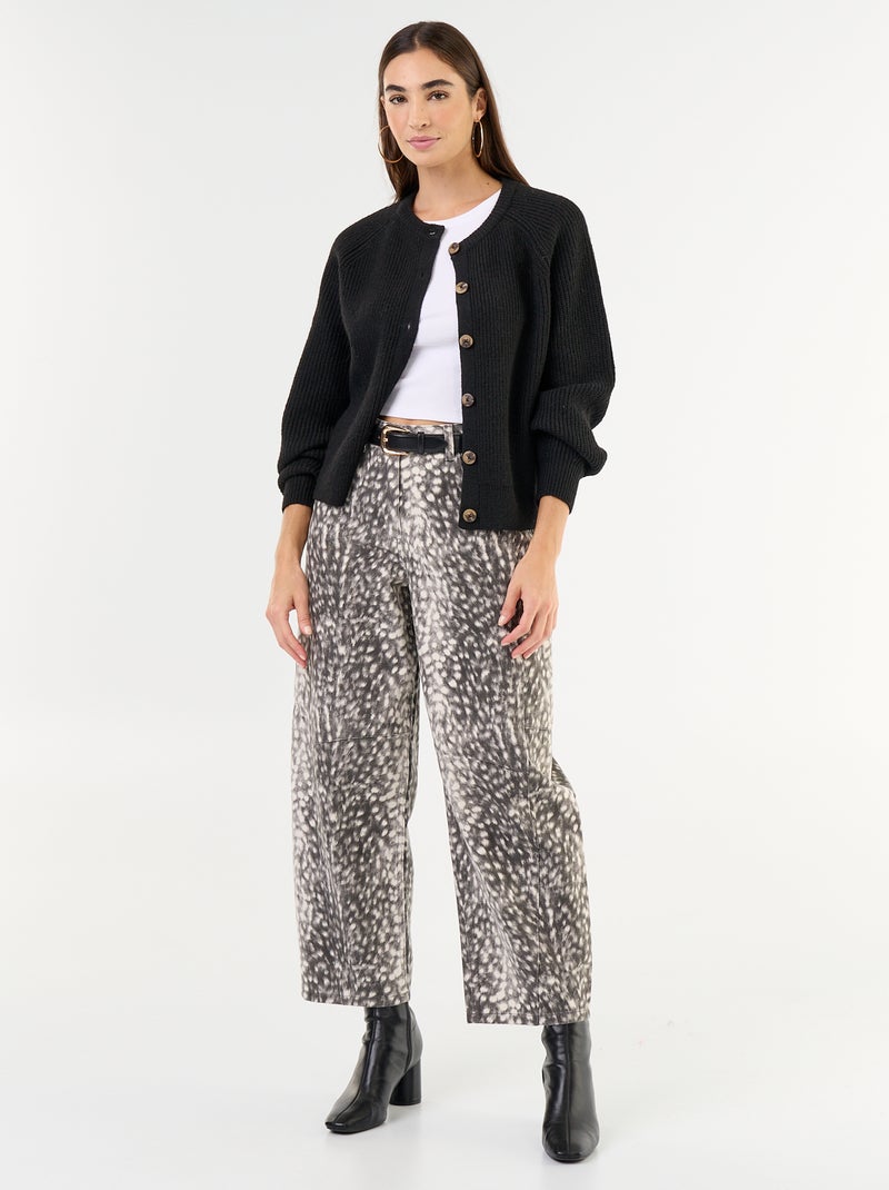 Gilet en maille grosse jauge Noir - Kiabi