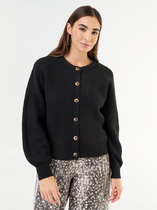Gilet en maille grosse jauge - Kiabi