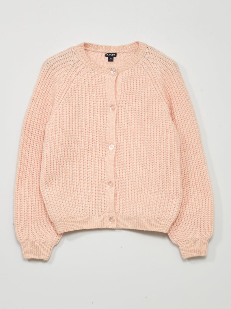 Gilet en maille grosse jauge Rose - Kiabi