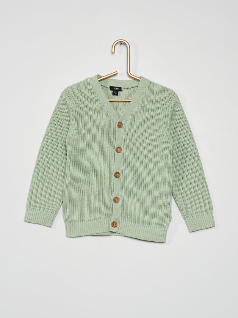 Gilet en maille perlée vert - Kiabi