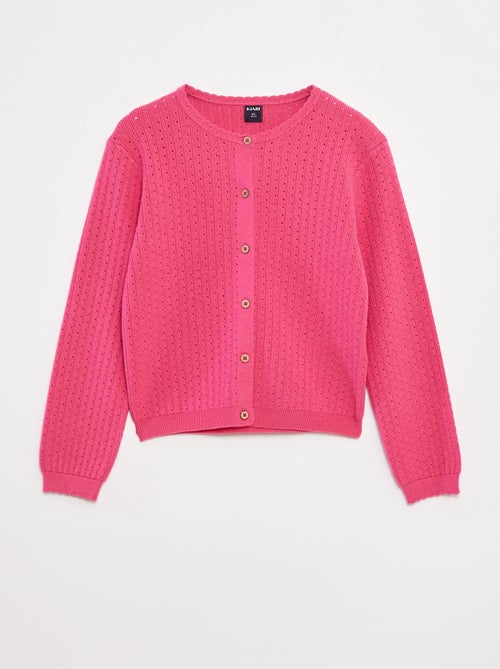 Gilet en maille pointelle uni - Kiabi