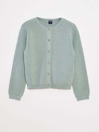 Gilet en maille pointelle uni