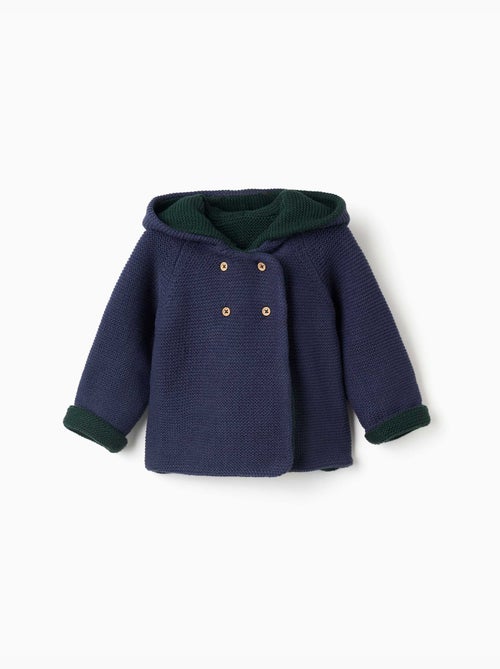 Gilet en maille réversible avec capuche - Kiabi