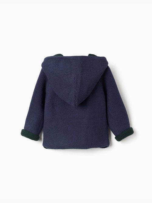Gilet en maille réversible avec capuche - Kiabi