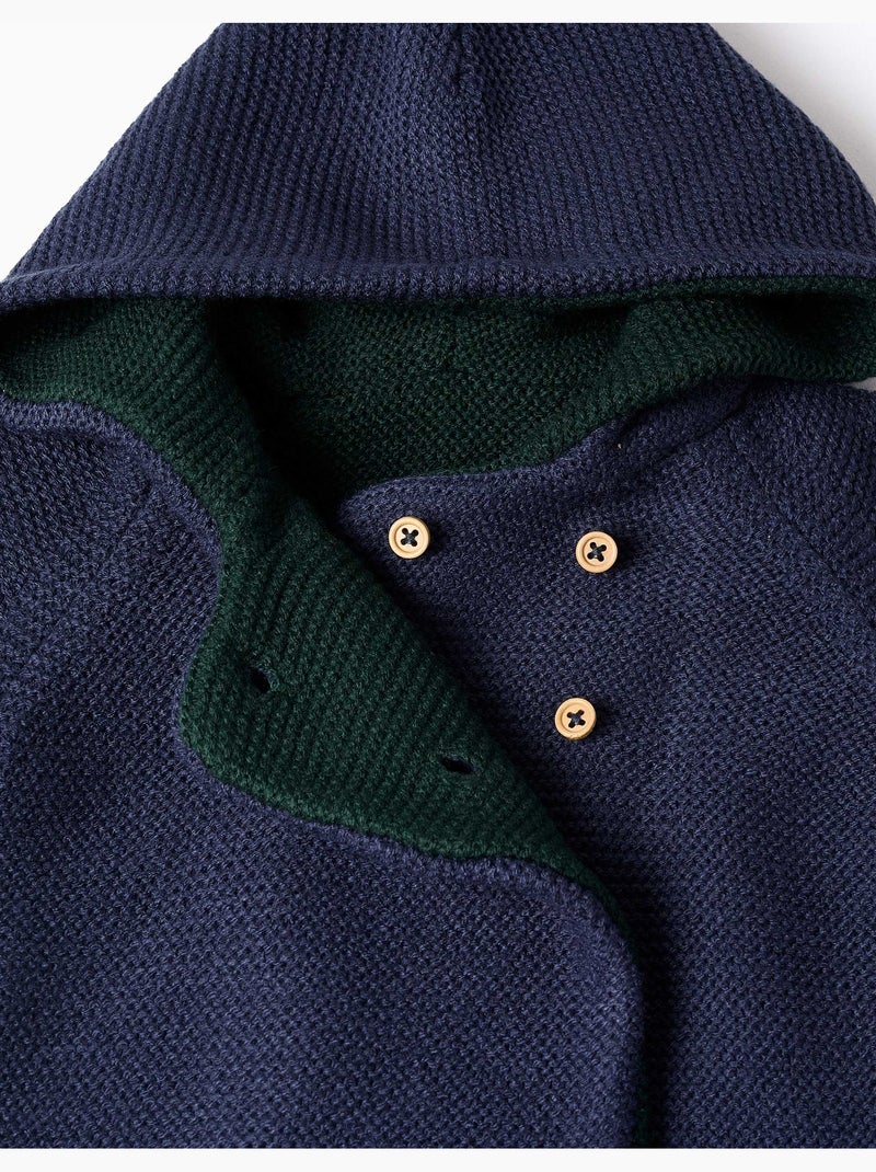 Gilet en maille réversible avec capuche Bleu foncé - Kiabi