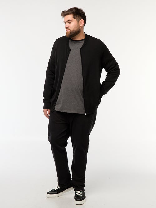 Gilet en maille tricot  à ouverture zippée - Kiabi