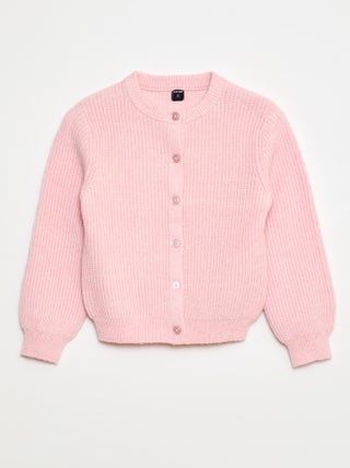 Gilet en maille tricot grosse jauge uni