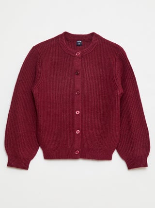 Gilet en maille tricot grosse jauge uni