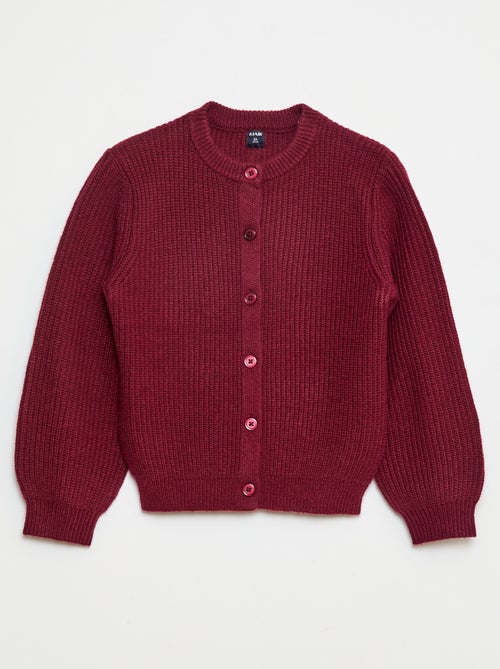 Gilet en maille tricot grosse jauge uni - Kiabi