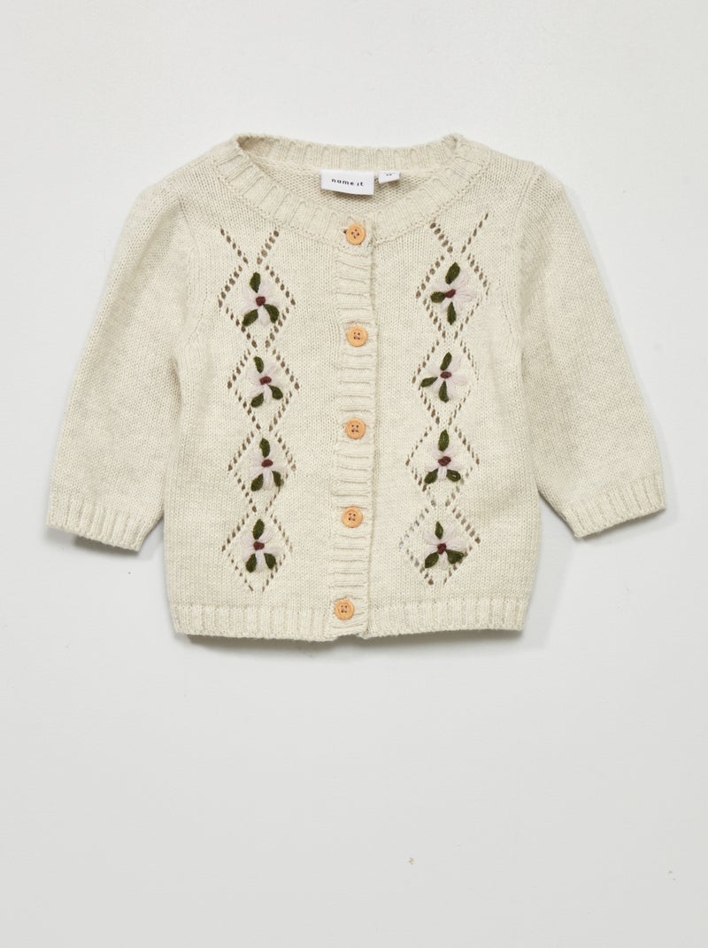 Gilet en maille tricot 'Name It' Beige - Kiabi