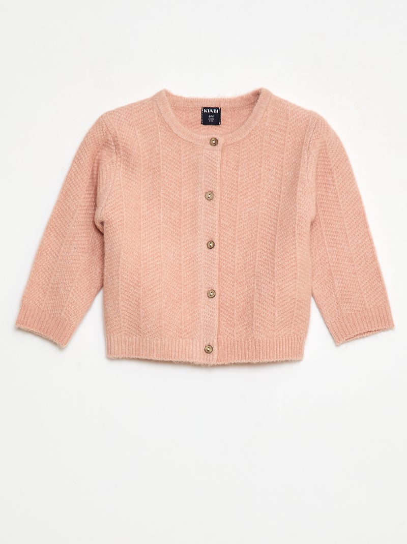 Gilet en maille tricot Rose - Kiabi