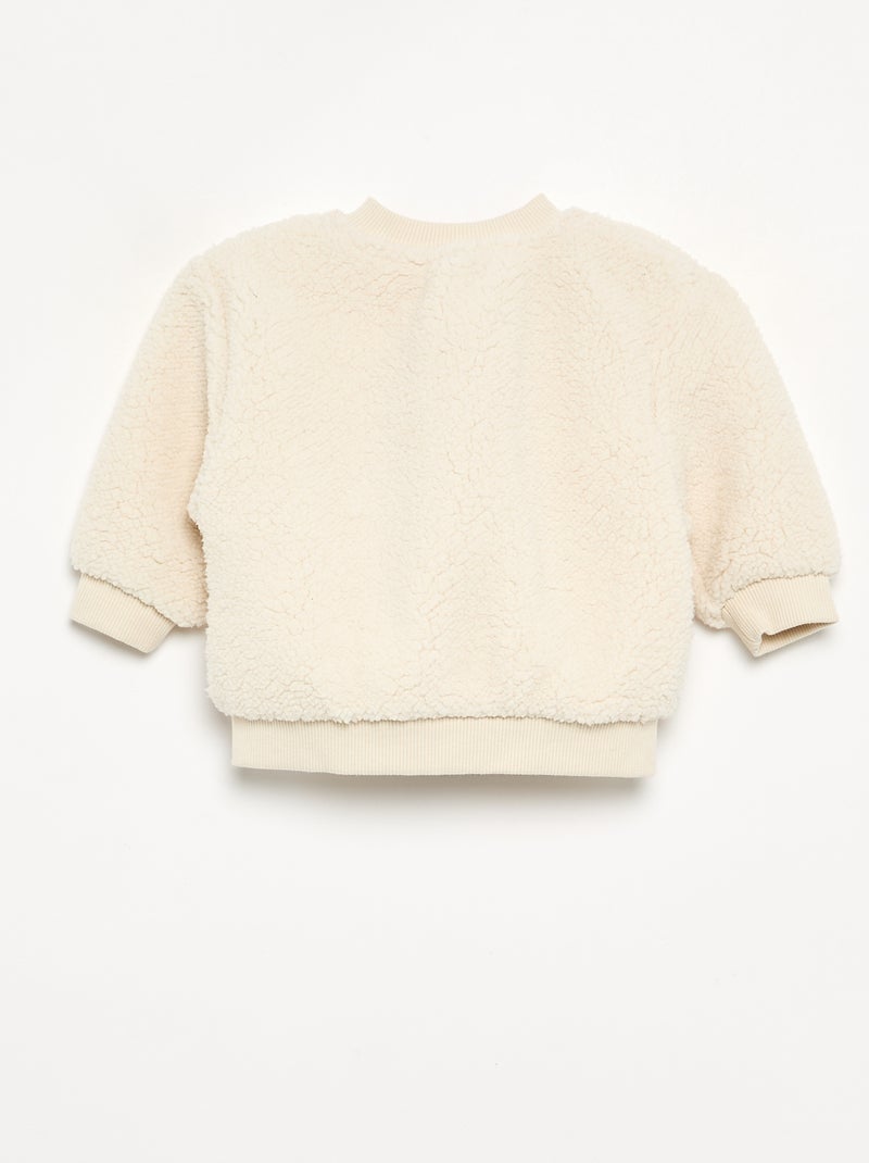 Gilet en matière effet moutonné Blanc - Kiabi