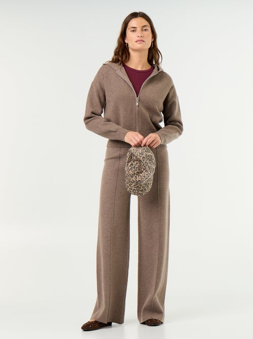 Gilet en matière ottoman à capuche - Kiabi