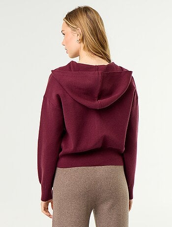 Gilet en matière ottoman à capuche