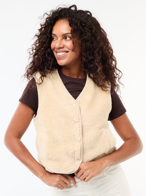 Gilet en sherpa sans manches - Kiabi