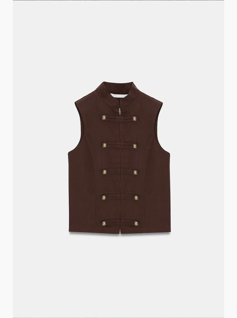 Gilet en tencel dilvin Marron - Kiabi