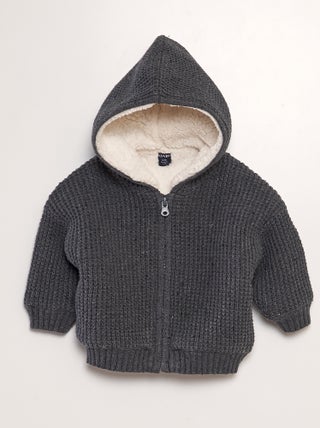 Gilet en tricot avec capuche