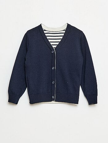Gilet en tricot marinière réversible